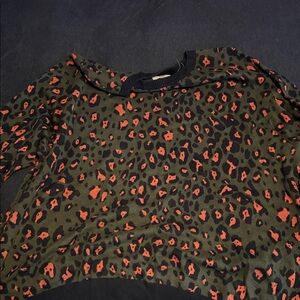 Levi's Black and Orange Leopard Print Sweatshirt